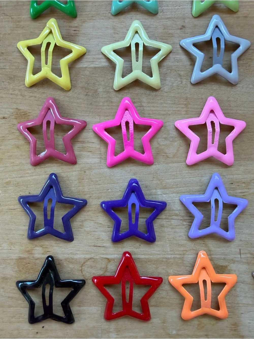 Set of 24 Colorful Star Hair Clips Snap Clips - Multicolor Set Rainbow Y2K